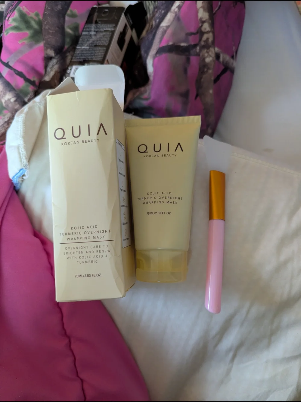 QUIA Kojic Acid Turmeric Overnight Wrapping Mask - Pale Yellow Packaging